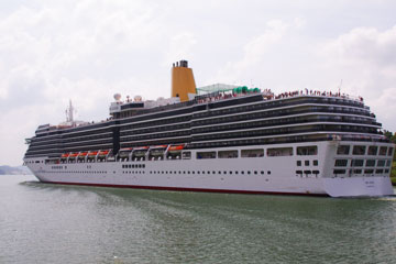 The MS Arcadia Cruise Ship near Gamboa in the Panama Canal