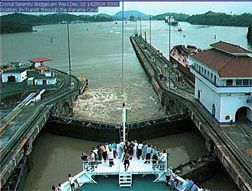 The Crystal Serenity Cruise Ship in the Pedro Miguel Locks, Panama Canal