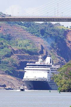 The Maasdam Cruise Ship in the Panama Canal 