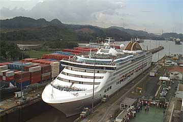The Oceana Cruise Ship in the Panama Canal