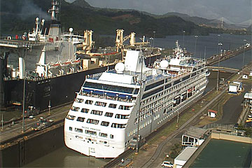 The Pacific Princess Cruise Ship in the Panama Canal