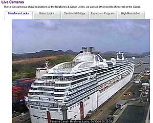 Panama Canal Live Cam view of the Miraflores Locks