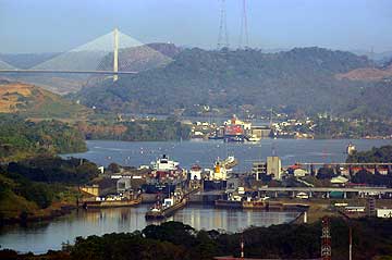 View from the Ancon Hill of the Panama Canal