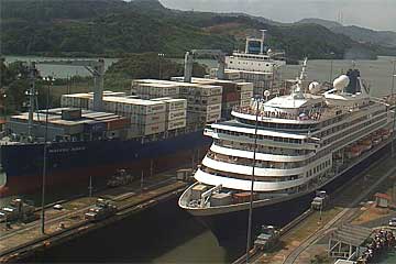 The MS Prinsendam Cruise Ship, Miraflores Locks - Panama Canal