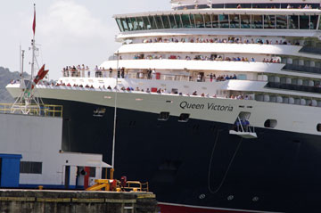 The Queen Victoria Cruise Ship entering the Pedro Miguel Locks - Panama Canal
