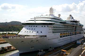 The Radiance of the Seas Cruise Ship in the Panama Canal
