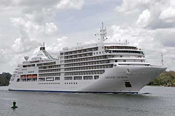 The MS Silver Spirit Cruise Ship on her North bound Panama Canal Transit