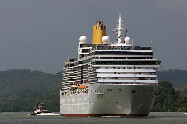 The MS Arcadia Cruise Ship in the Panama Canal