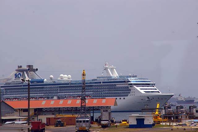 The Coral Princess Cruise Ship doing a Partial Panama Canal Transit