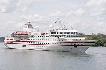 The MS Hanseatic Cruise Ship in the Panama Canal 