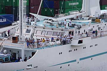The msy Wind Star Cruise Ship in the Panama Canal