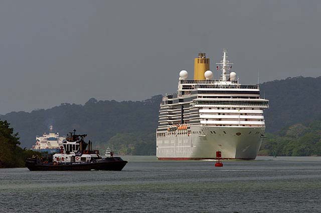 The MS Arcadia Cruise Ship near Gamboa in the Panama Canal
