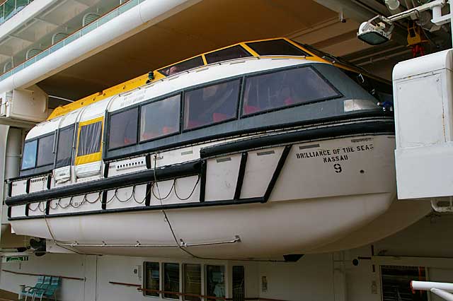 The Brilliance of the Seas Side View of one of its Life Boats