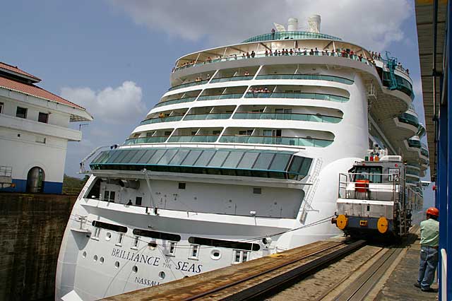 The Brilliance of the Seas Back View in the Panama Canal