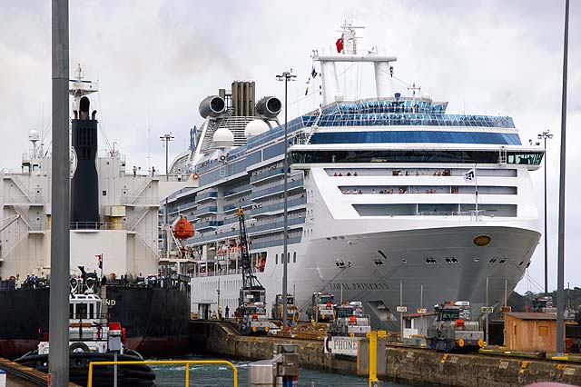 The Coral Princess in the Gatun Locks Panama Canal
