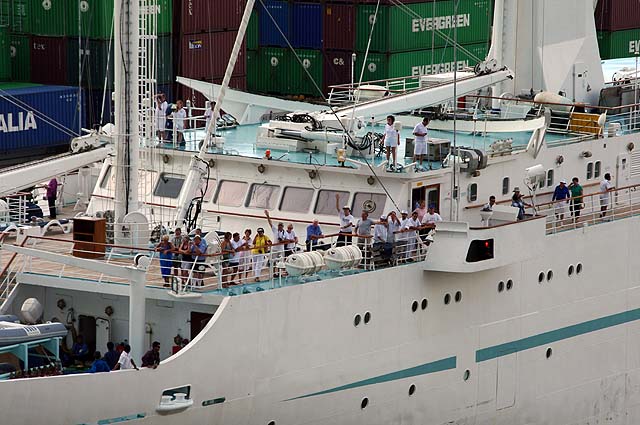 The msy Wind Star close up deck view