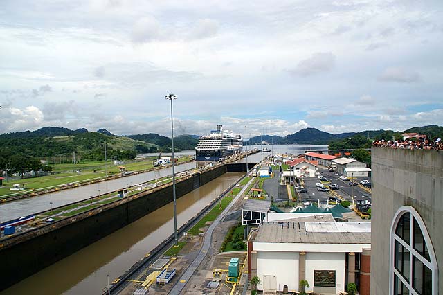 The MS Zuiderdam Cruise Ship View from the Miraflores Visitors Center